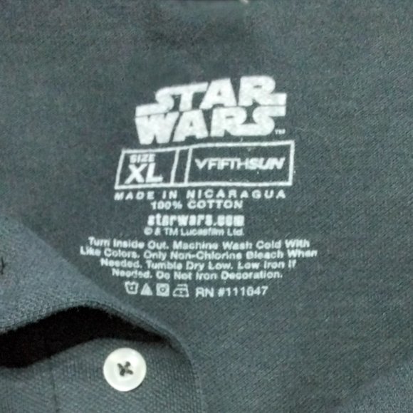 Star Wars man collar Tshirt Size XL Black 100% Cotton Short Sleeves *001 - Picture 8 of 8